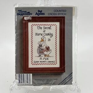 Three Needles The Secret of Home Cooking Is a Mix Counted Cross‎ Stitch Kit New